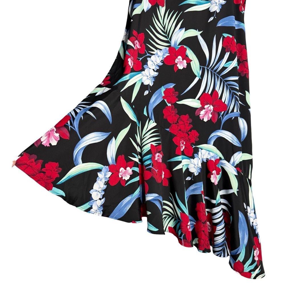 Tommy Bahama Dress Large Midnight Orchid Asymmetric Beach Resort Tropical - Picture 4 of 9
